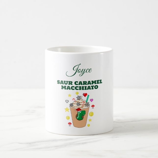 Mikitiez Trex dinosaur icedkaffe caramel julafton Kaffemugg (Center)