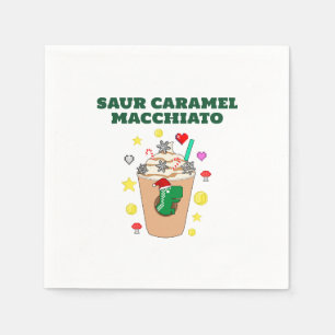 Mikitiez Trex dinosaur icedkaffe caramel julafton Pappersservett