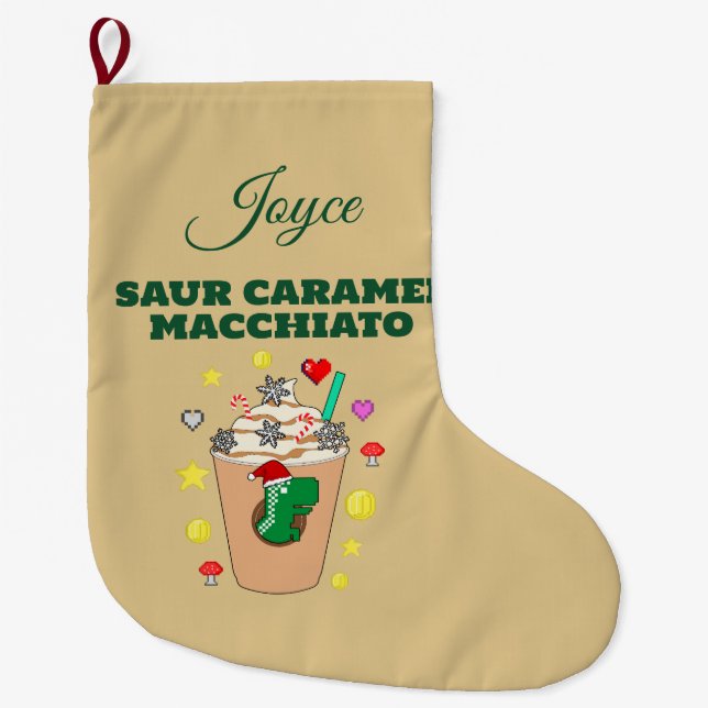 Mikitiez Trex dinosaur icedkaffe caramel julafton Stor Julstrumpa (Framsidan)