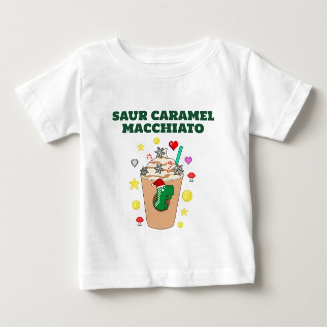 Mikitiez Trex dinosaur icedkaffe caramel julafton T Shirt (Framsida)