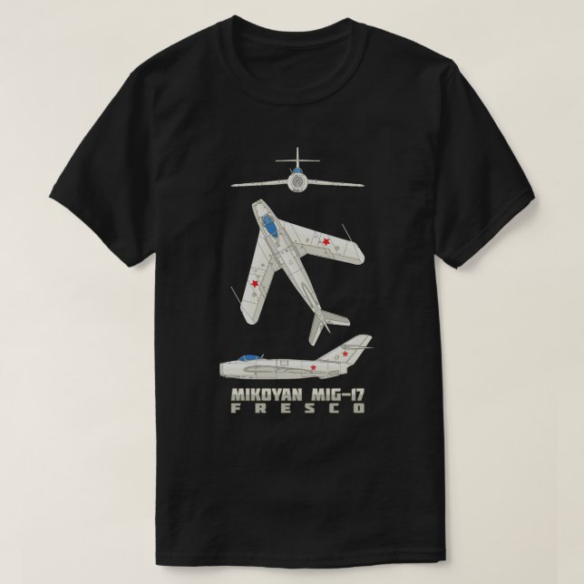 Mikoyan MiG17 Fresco Russian Fighter Jet Flygplan  T Shirt (Design framsida)