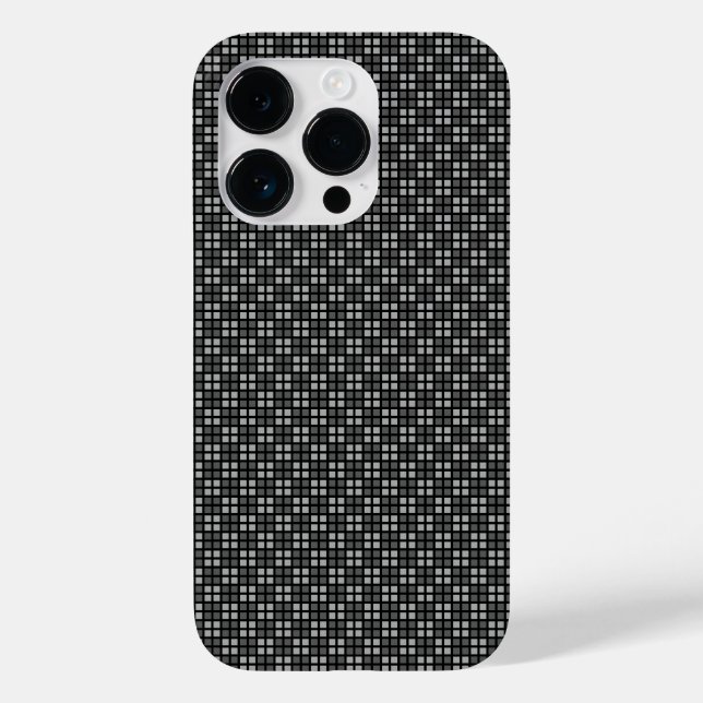 Mikro-rutig svart iPhone-skydd (Baksida)