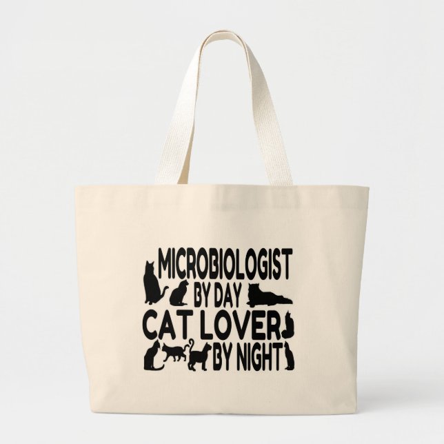 Mikrobiolog Cat Lover Jumbo Tygkasse (Framsidan)