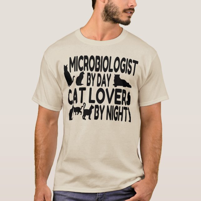 Mikrobiolog Cat Lover T Shirt (Framsida)