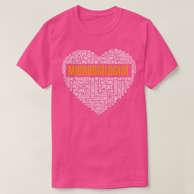 Mikrobiolog Kärlek Heart T Shirt (Design framsida)