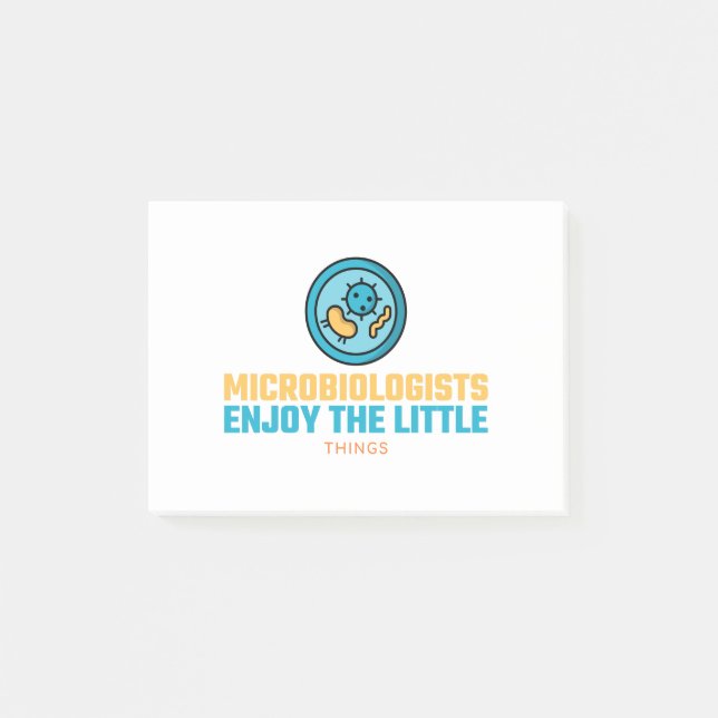 Mikrobiologer gillar den lilla Saken Post-it Block (Framsida)