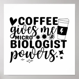 Mikrobiologer med kaffepulver Ge Poster