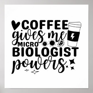 Mikrobiologer med kaffepulver Ge Poster