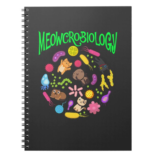 Mikrobiologi Cat Lover Scientist Cute Kitten Anteckningsbok (Framsidan)