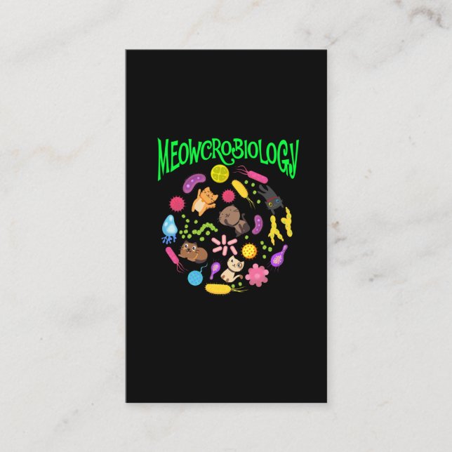 Mikrobiologi Cat Lover Scientist Cute Kitten Visitkort (Framsida)
