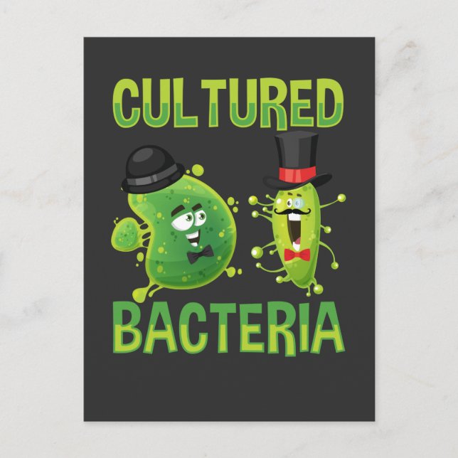 Mikrobiologisk kultur Bacteria Science Pun Vykort (Framsida)