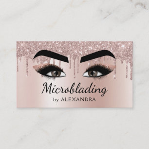Mikrobladen Eyebrows Brows Glitter Ro Guld Rosa Visitkort