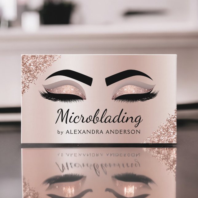 Mikrobladen Eyebrows Brows Glitter Ro Guld Rosa Visitkort (Skapare uppladdad)