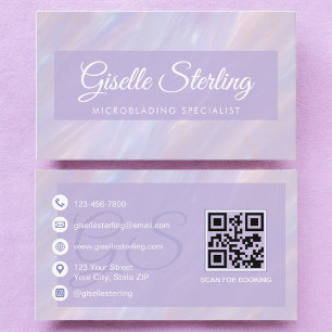 Mikrobladen Iridescent Pastel Opal Holografik Visitkort