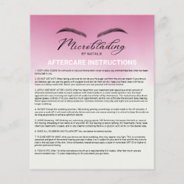 Mikroblading Aftercare Instruction Rosa Ombre Flygblad