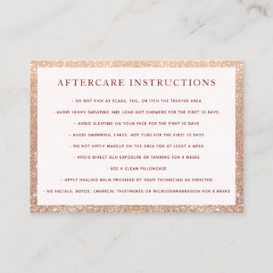 Mikroblading Aftercare Instructions Glitter Visitkort