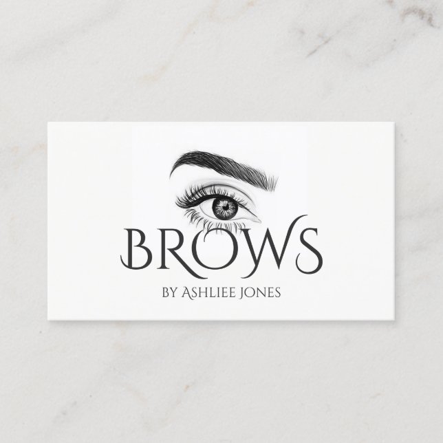 Mikroblading, Eyebrows, Tattoo, Permanent Makeup Visitkort (Framsida)