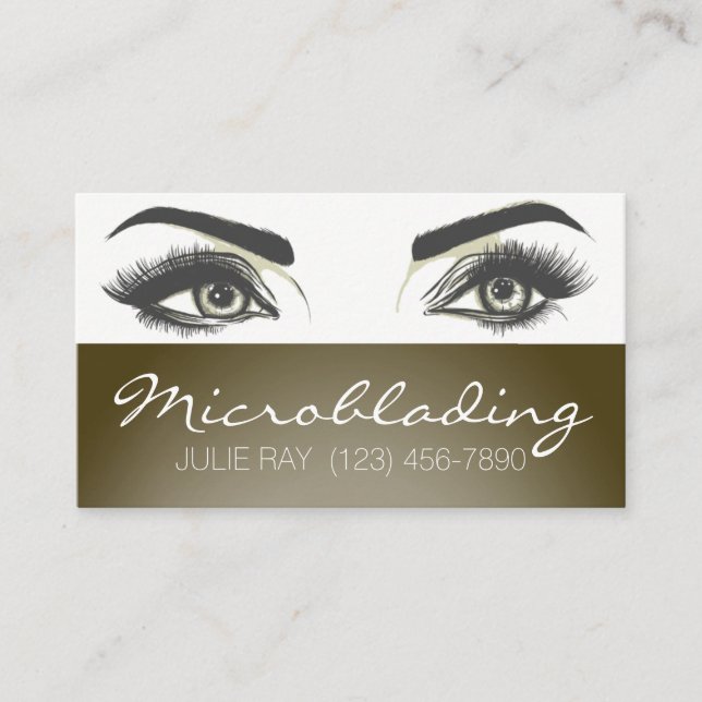 Mikroblading , Eyebrows, Tattoo, Permanent Makeup Visitkort (Framsida)