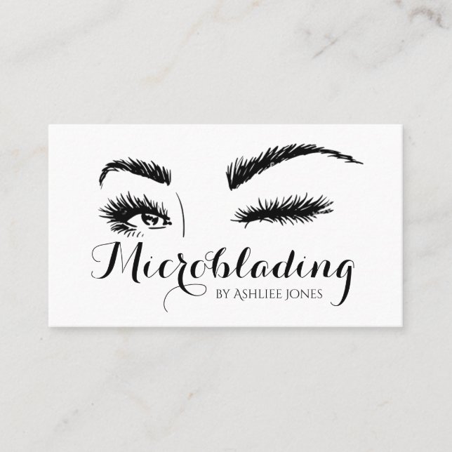 Mikroblading , Eyebrows, Tattoo, Permanent Makeup Visitkort (Framsida)
