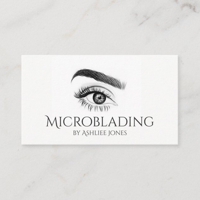 Mikroblading , Eyebrows, Tattoo, Permanent Makeup Visitkort (Framsida)