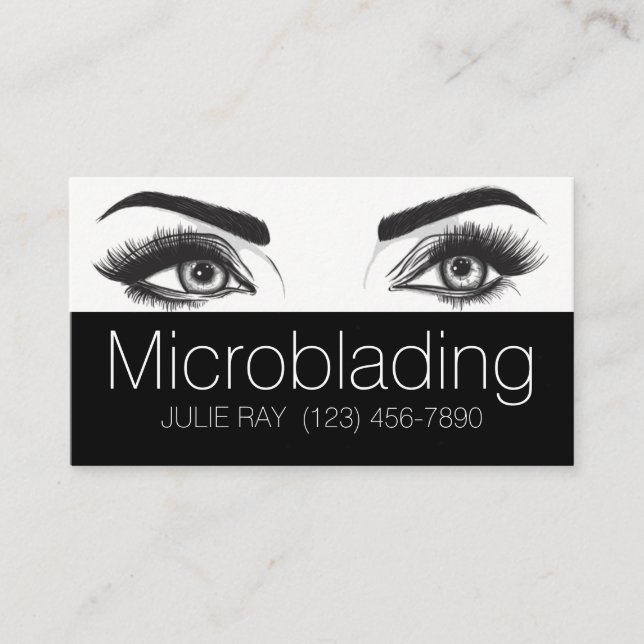 Mikroblading , Eyebrows, Tattoo, Permanent Makeup Visitkort (Framsida)