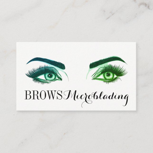 Mikroblading , Eyebrows, Tattoo, Permanent Makeup Visitkort (Framsida)