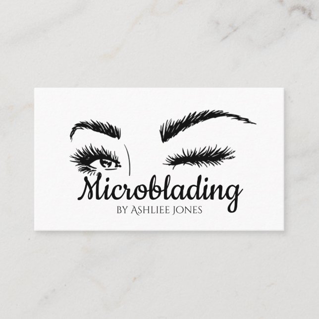 Mikroblading, Eyebrows, Tattoo, Permanent Makeup  Visitkort (Framsida)