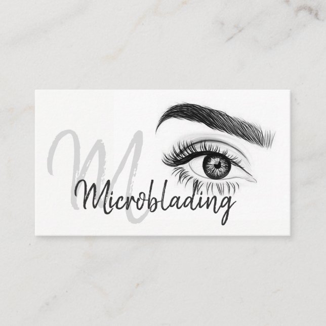 Mikroblading , Eyebrows, Tattoo, Permanent Makeup Visitkort (Framsida)
