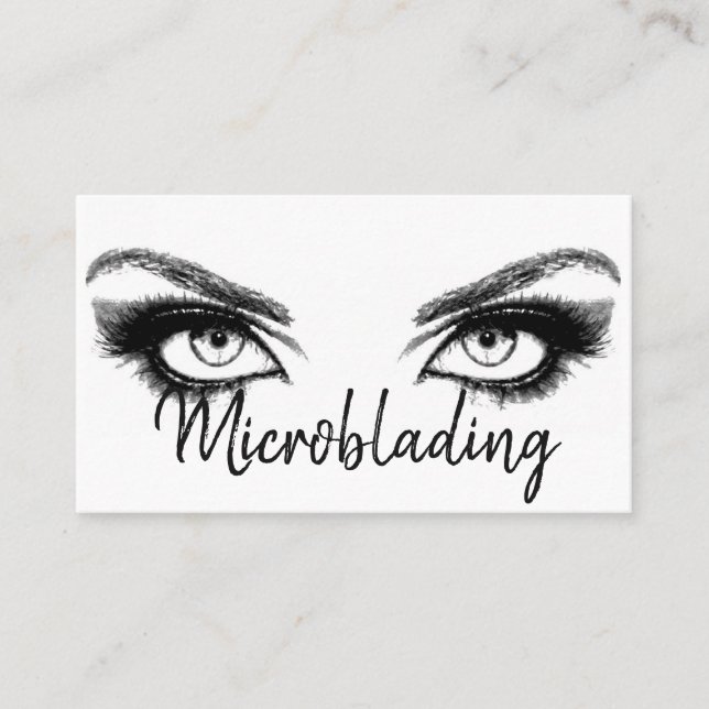 Mikroblading, Eyebrows, Tattoo, Permanent Makeup Visitkort (Framsida)