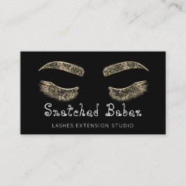 Mikroblading Makeup Eyelash Black Guld Visitkort