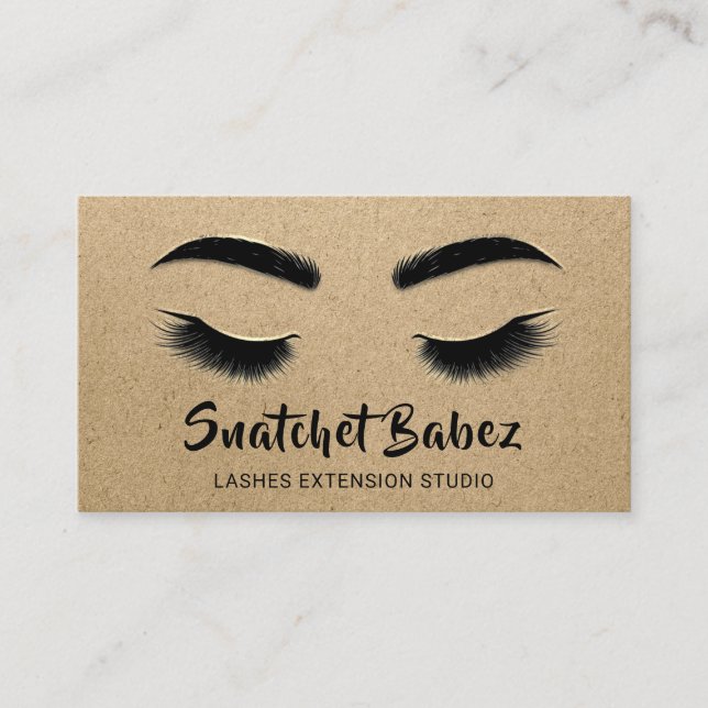 Mikroblading Makeup Eyelash Studio Logotyp QR-kode Visitkort (Framsida)