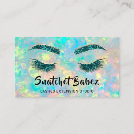Mikroblading Makeup Eyelash Teal Holograph Visitkort