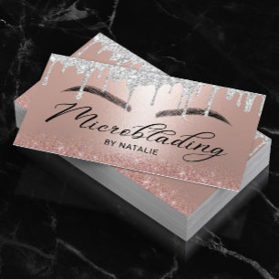 Mikroblading Silver Drives Ro Guld Typography Visitkort