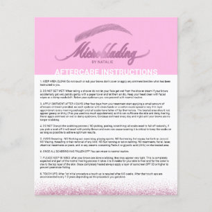 Mikroblande eftervård Instruktion Modern Rosa Flygblad