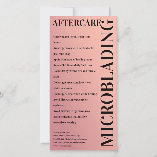 Mikroblande eftervård Ro & Guld_Exempel Tack Kort (Framsida)