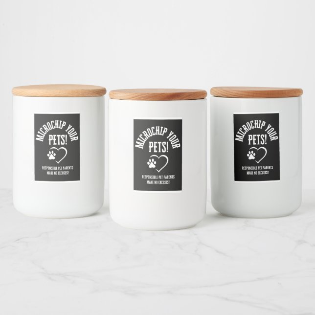 Mikrochipsetikett för dina sällskapsdjur Vin Flask Mat Etikett (Flaskor)