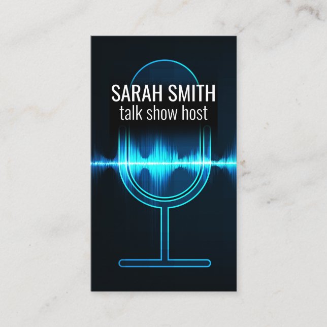 Mikrofon | Digital Ljud Wave Visitkort (Framsida)