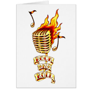 Mikrofon för stenN rulle Hälsningskort