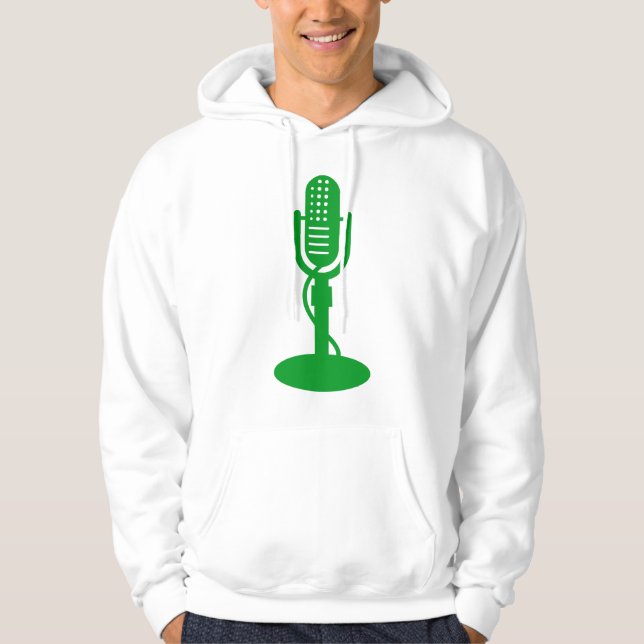 Mikrofon - Gräsgrön Sweatshirt Med Luva (Framsida)