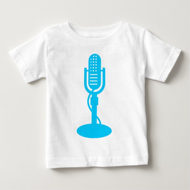 Mikrofon - Himmelblå Tee Shirt (Framsida)