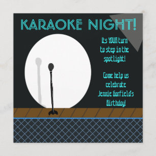 Mikrofon i Spotlight Karaoke Nattinbjudan Inbjudningar