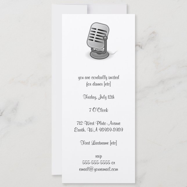 Mikrofon Inbjudningar (Framsida)