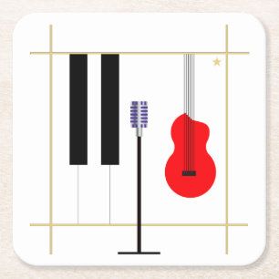 Mikrofon och Instrument Underlägg Papper Kvadrat