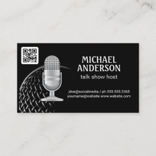 Mikrofon Poddsändningsvärd QR-kod Visitkort