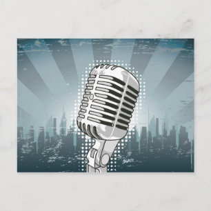 Mikrofon Rock and roll Vykort