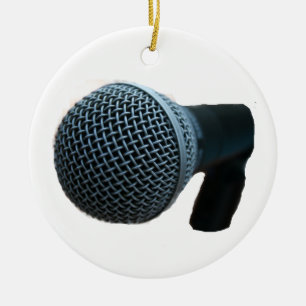 Mikrofon tätt upp mic-utklippdesign julgransprydnad keramik