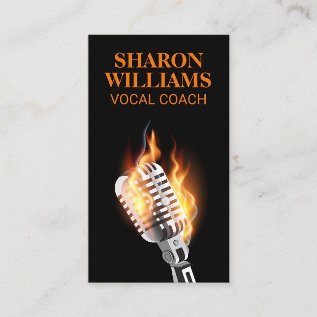 Mikrofon vid brand visitkort (Framsida)