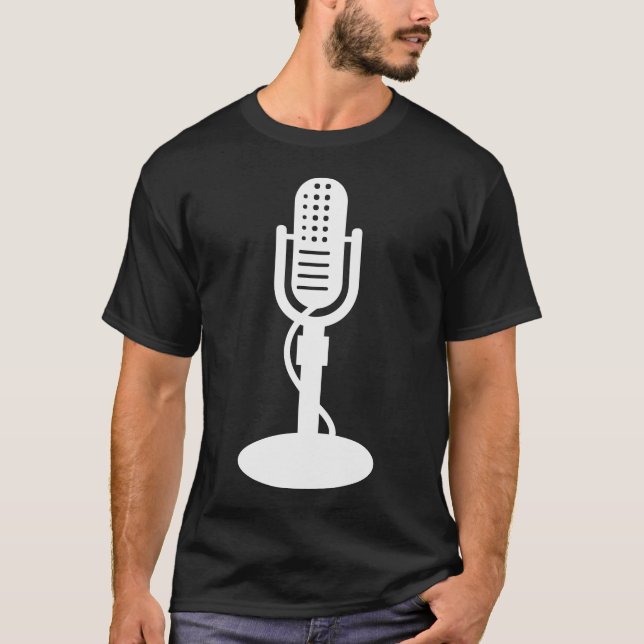 Mikrofon - vit tee shirt (Framsida)