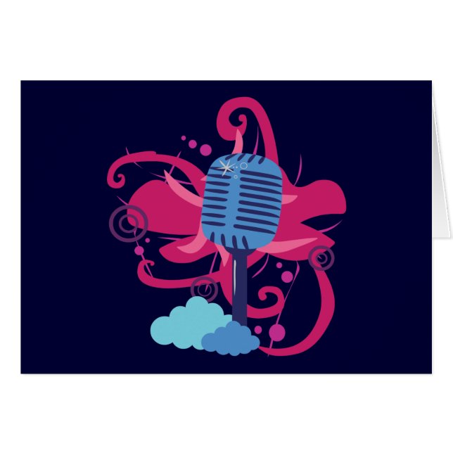 Mikrofonkonsexplosion Hälsningskort (Framsidan Horizontal)