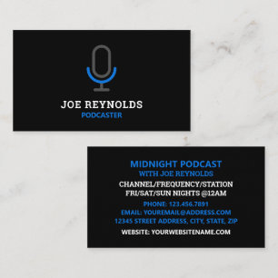 Mikrofonsymbol, podcaster, podradio visitkort